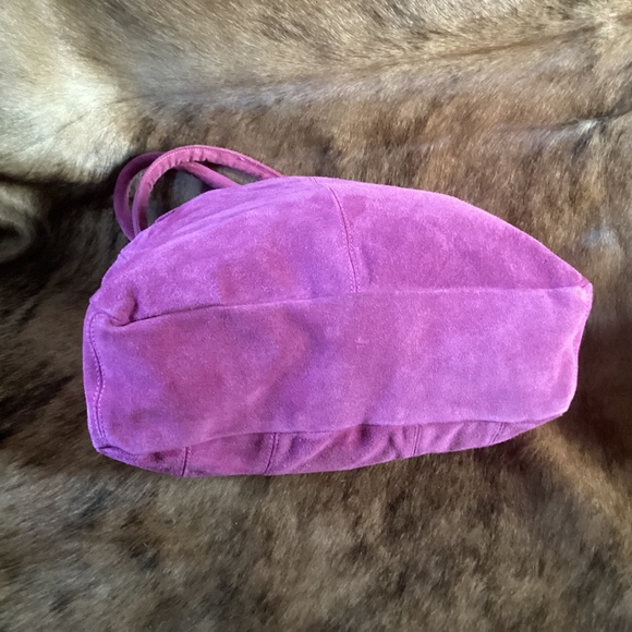 Silhouettes Pink Suede Genuine Leather Tote Handbag - Picture 3 of 11